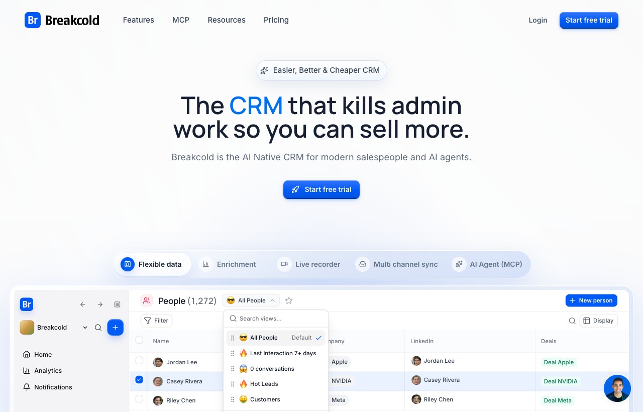 Breakcold product interface