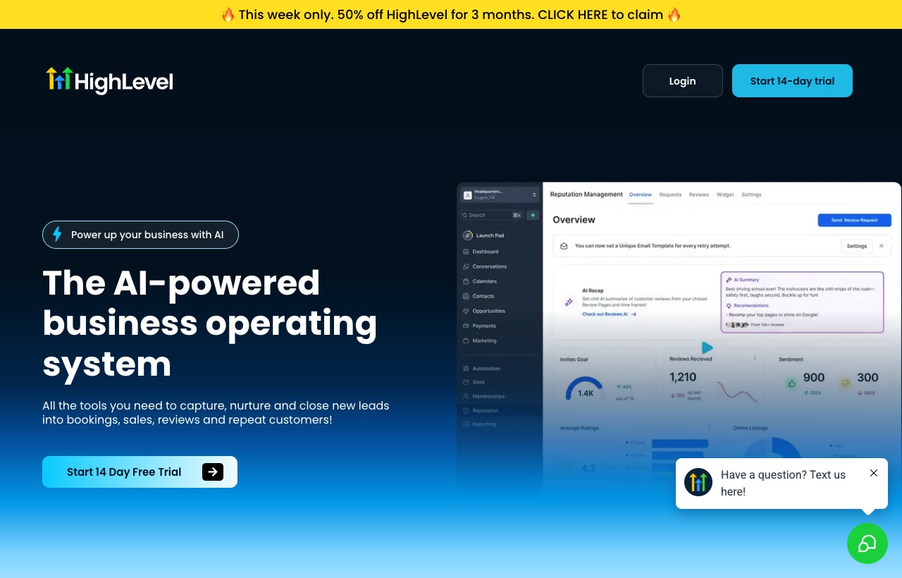 GoHighLevel product interface