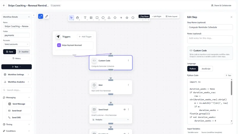 Example Instagram workflow 2 - multi-step lead nurture