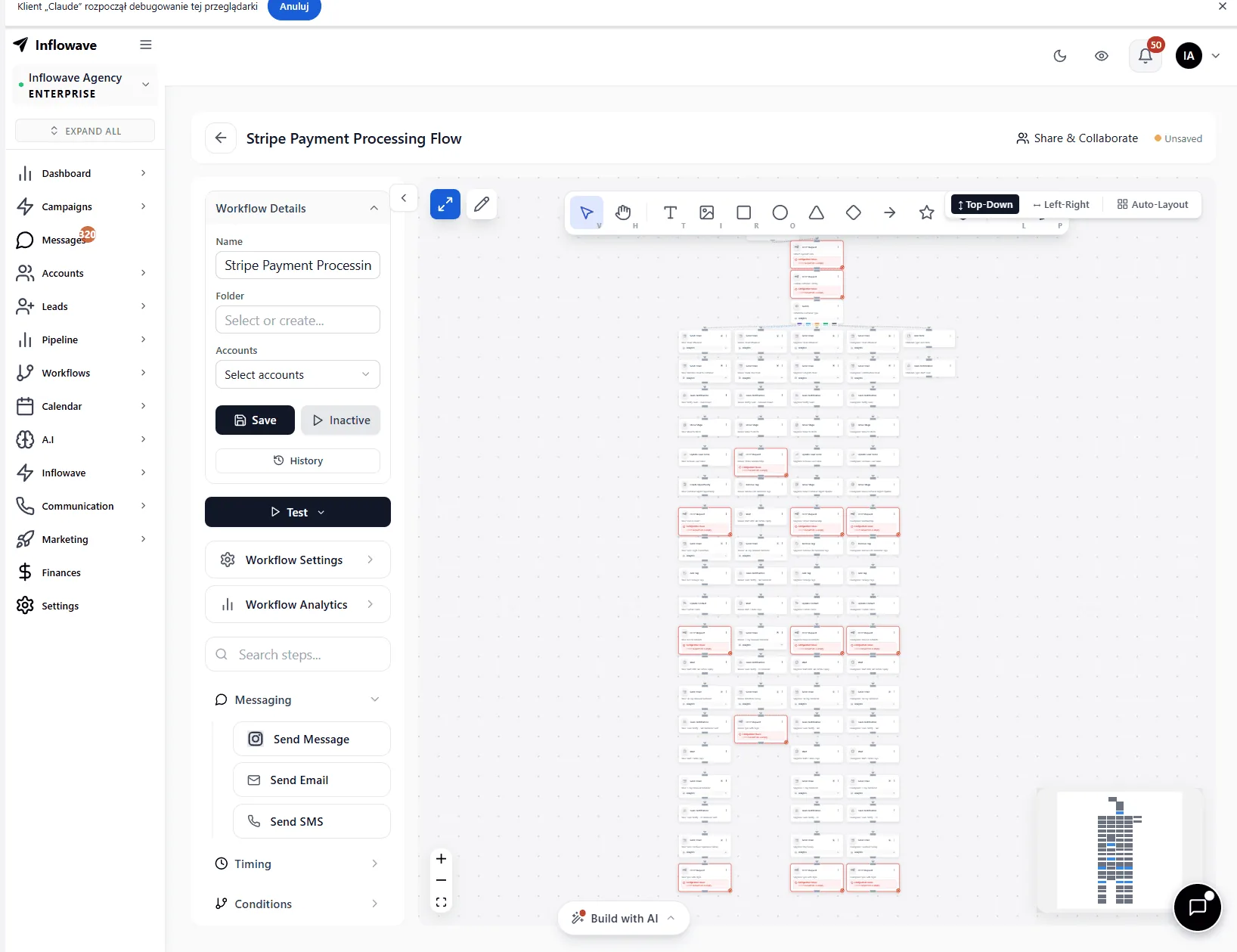 Inflowave Instagram workflow builder - purpose-built triggers and actions GoHighLevel doesn't have