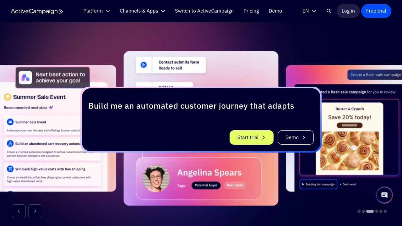 ActiveCampaign product interface
