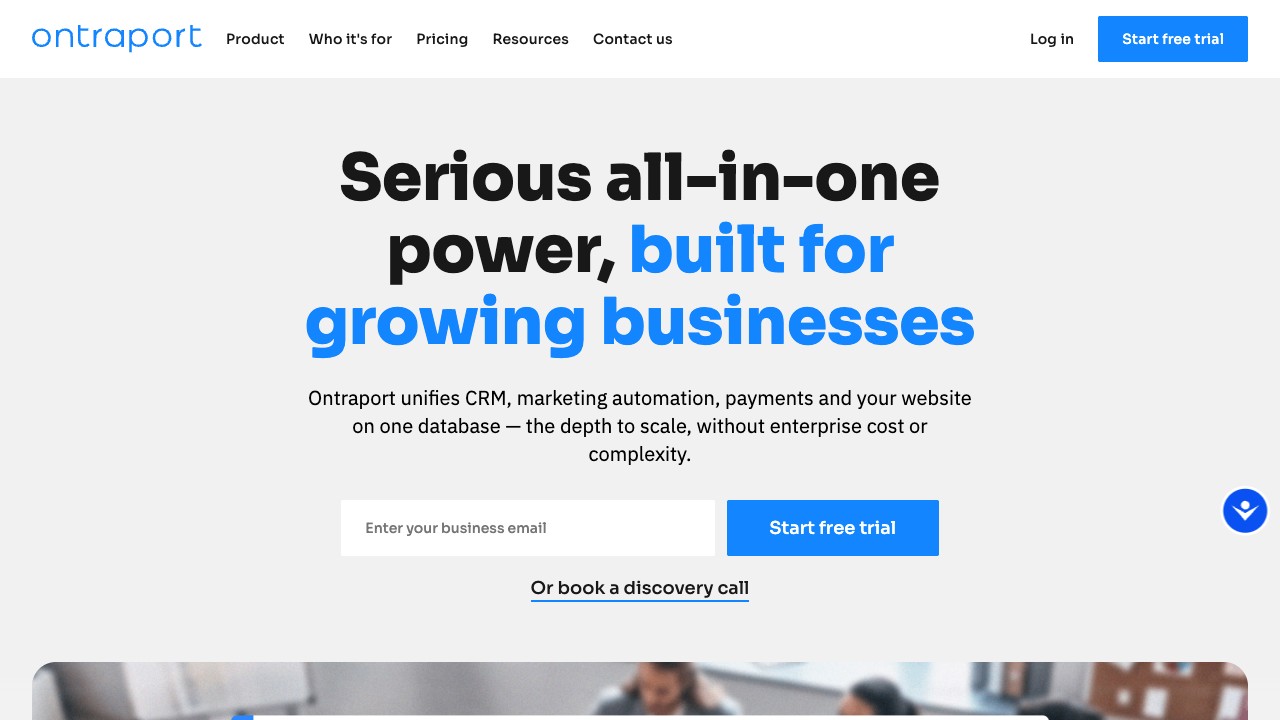 Ontraport product interface