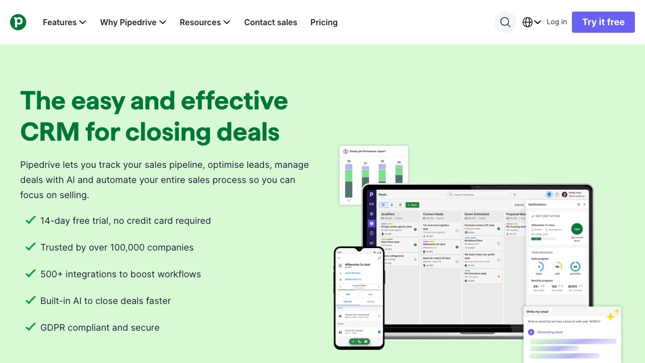 Pipedrive product interface