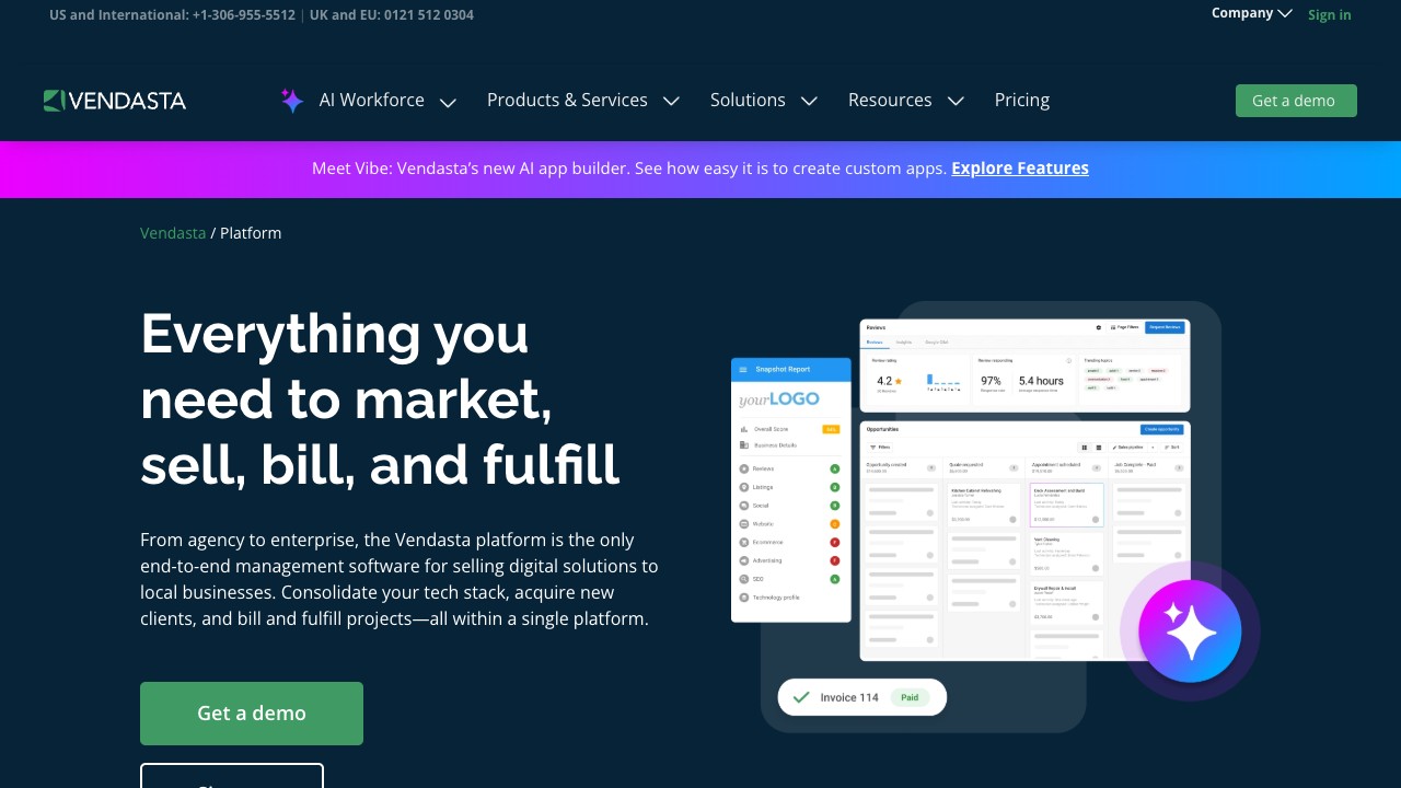 Vendasta product interface
