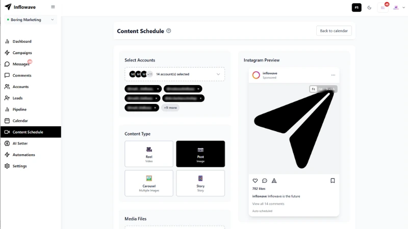 Instagram Content Scheduling Dashboard Instagram Content Scheduling Dashboard - Schedule Instagram Posts, Stories, and Reels in Advance