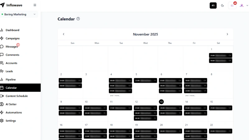 Inflowave meeting scheduler and booking page