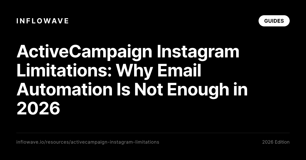 ActiveCampaign Instagram Limitations: Why Email Automation Is Not Enough in 2026