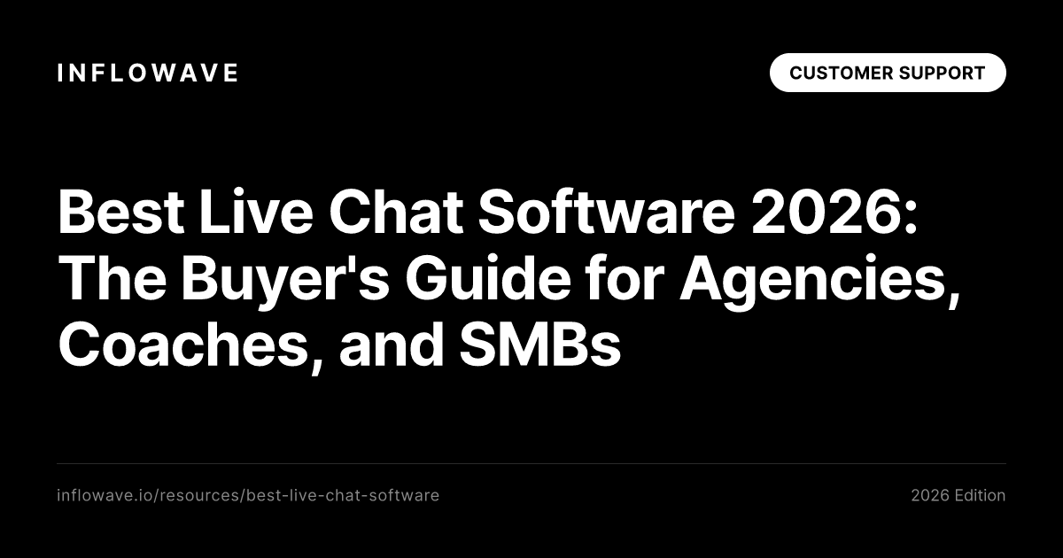 Best Live Chat Software 2026: The Buyer's Guide for Agencies, Coaches, and SMBs
