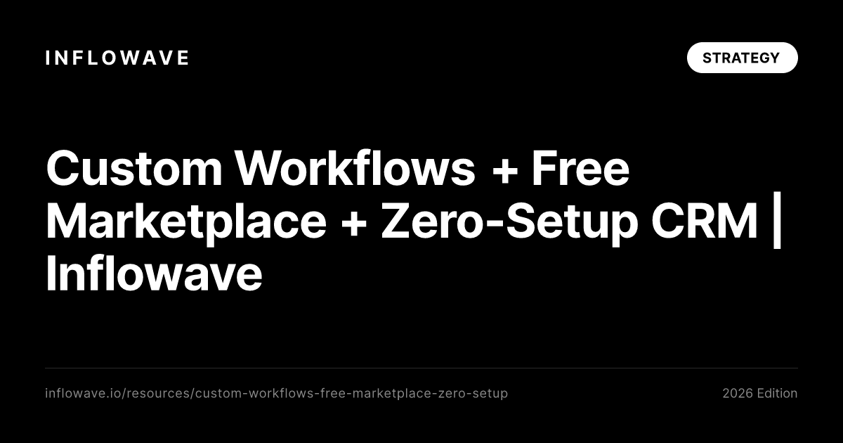 Custom Workflows + Free Marketplace + Zero-Setup CRM | Inflowave