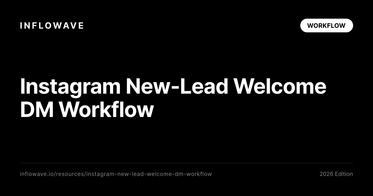 Instagram New-Lead Welcome DM Workflow