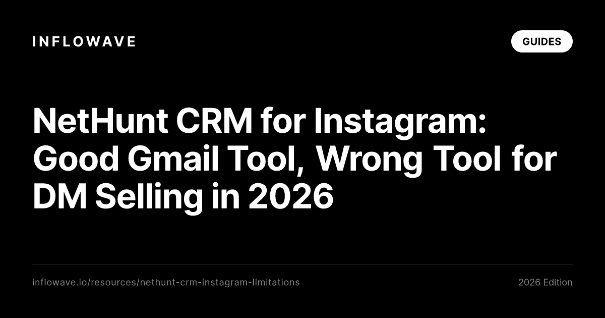 NetHunt CRM for Instagram: Good Gmail Tool, Wrong Tool for DM Selling in 2026