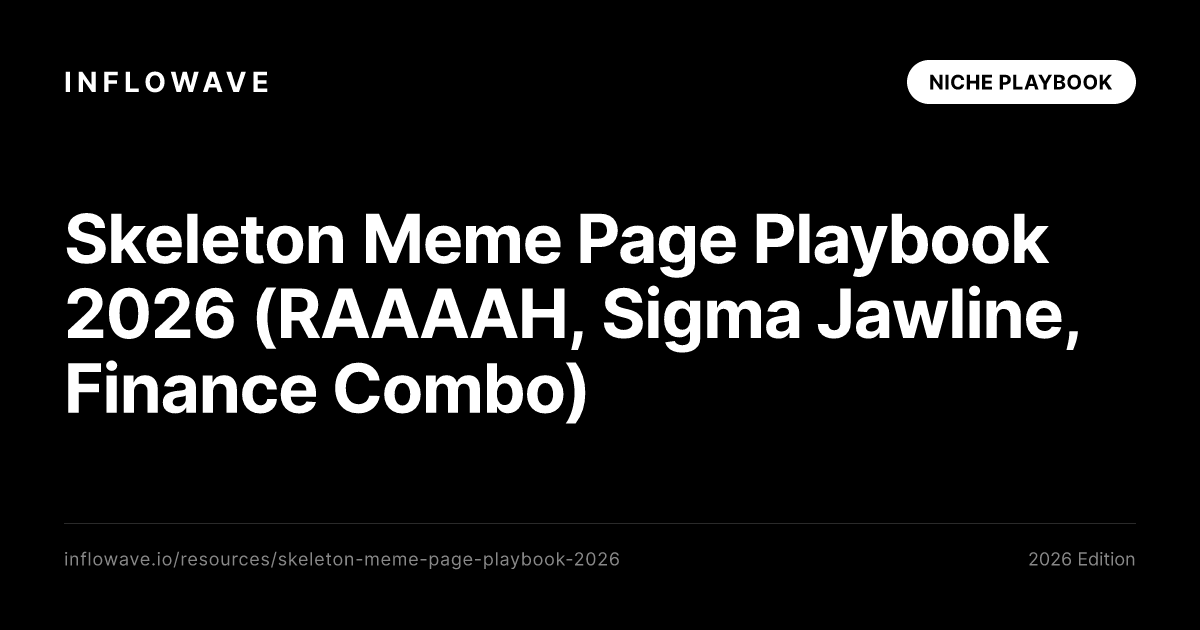 Skeleton Meme Page Playbook 2026 (RAAAAH, Sigma Jawline, Finance Combo, Krikey AI Workflow)