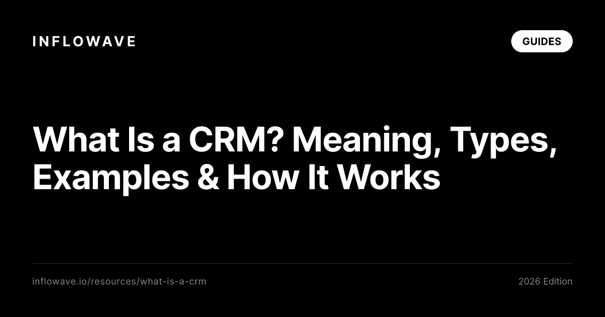 What Is a CRM? Meaning, Types, Examples & How It Works