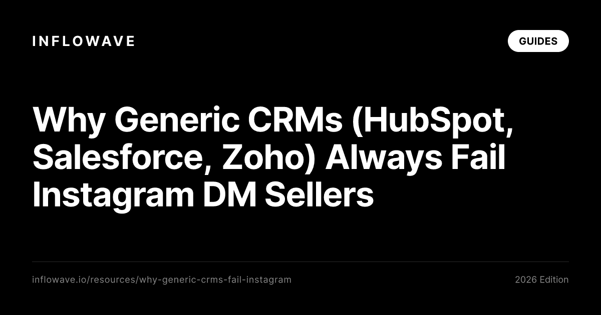 Why Generic CRMs (HubSpot, Salesforce, Zoho) Always Fail Instagram DM Sellers