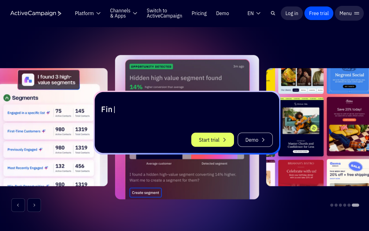ActiveCampaign product interface