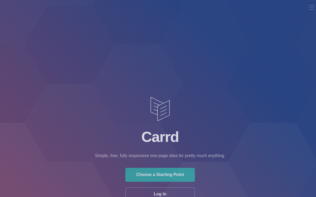 Carrd product interface