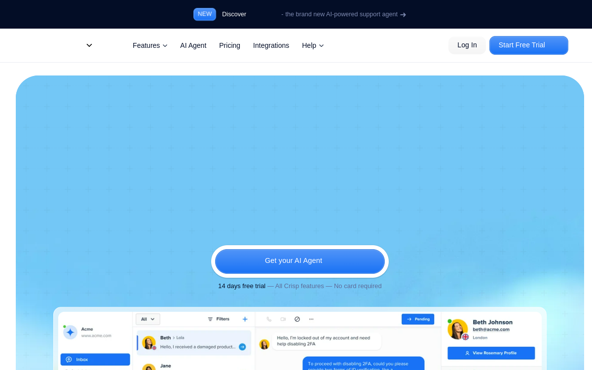 Crisp product interface