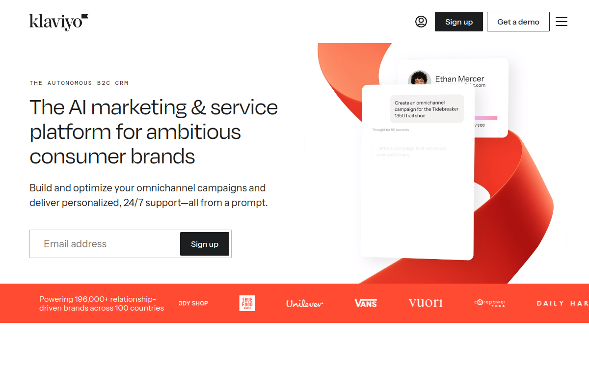 Klaviyo product interface