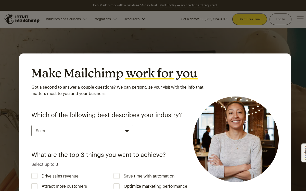 Mailchimp product interface