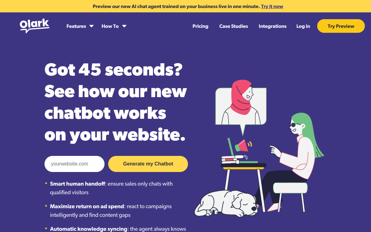 Olark product interface