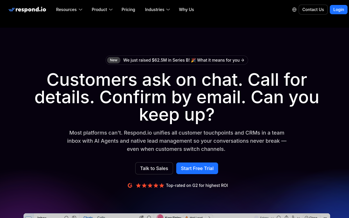 Respond.io product interface