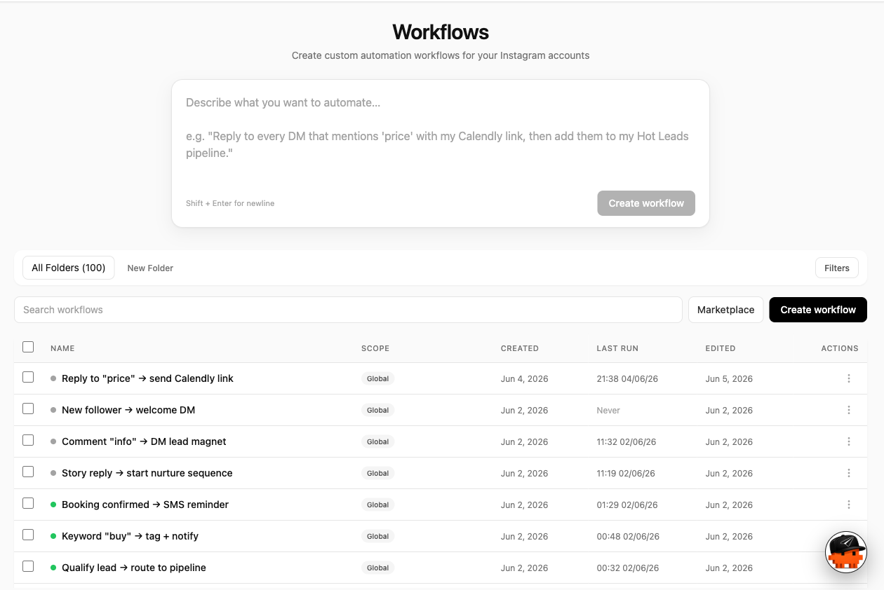 We automate comments and DMs for every client